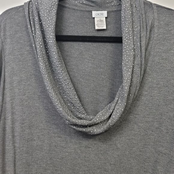 Cache cowl neck grey long sleeve dress, medium - Picture 2 of 12